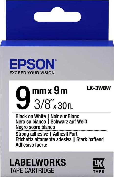 Epson Label Cassette Lk-3wbw (0.90 cm, Black)