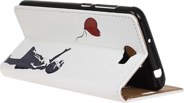 Actual product image MU Style Leather flip case with girl and flying balloon (Huawei Y6 II Compact)
