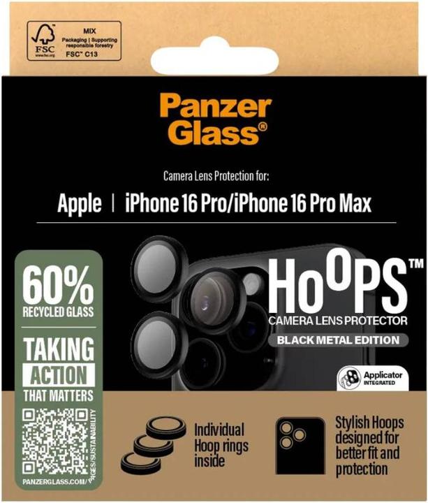 Produktbild PanzerGlass Hoops Camera Lens Protector (1 Stück, Apple iPhone 16 Pro, Apple iPhone 16 Pro Max)