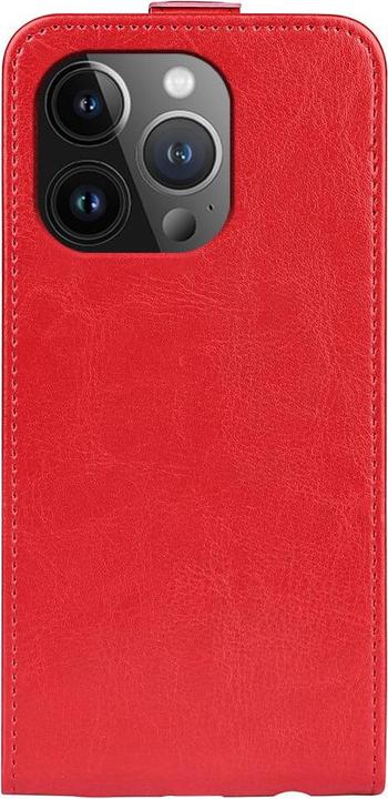 Actual product image Cover-Discount iPhone 15 Pro Max - Classic Flip Case Vertical Red (Apple iPhone 15 Pro Max)