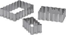 Actual product image Patisse Stainless Steel Rectangle Cookie Cutter Set 3 pieces