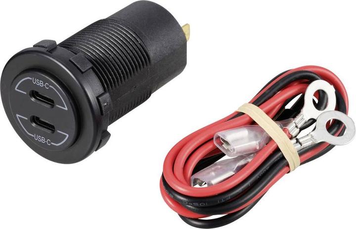 Produktbild Voltcraft USB-C®-Doppelsteckdose 9V-30V-60W Belastbarkeit Strom max.=3 A 12 -