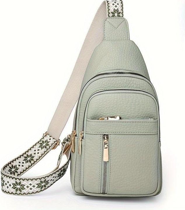 Produktbild Only-Bags.Store Vintage-Brusttasche mit mehreren Taschen und Reissverschluss, lässige Sport-Umhängetasche aus