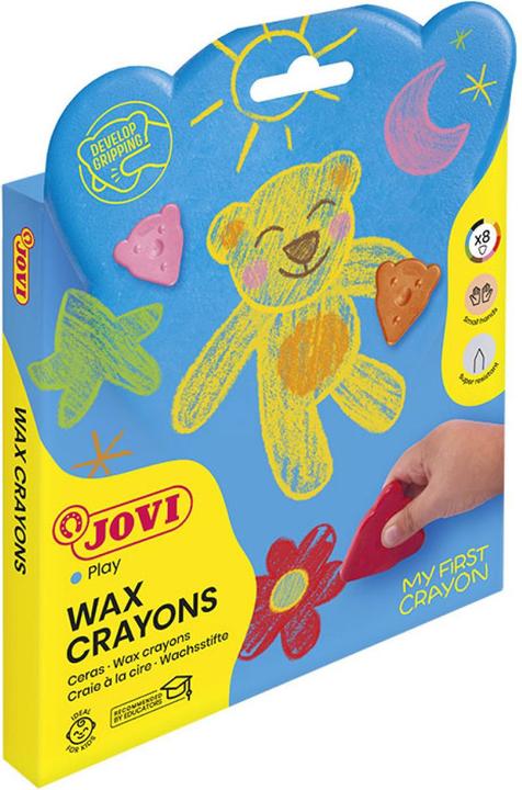 Actual product image Jovi L'OURS MAGIQUE wax crayons 8 bear-shape basic colors (Multicoloured, 8 x)
