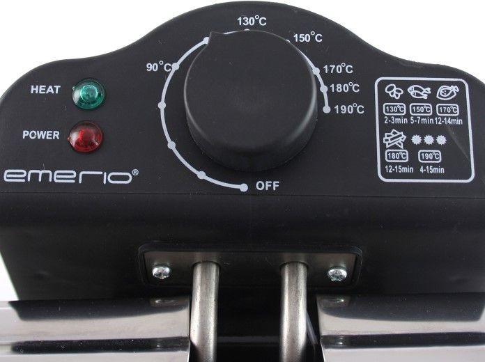 Emerio DF-107090, Deep fryer, 5 L, Single, Black, Stainless steel, Rotary, Stand-alone