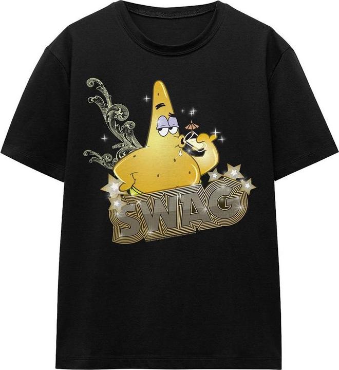 Actual product image Spongebob Squarepants Unisex Adult Patrick Has Swag T-Shirt (L)