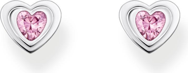 Produktbild Thomas Sabo Ohrstecker Herz mit pinkfarbenem Zirkonia Silber geschwärzt (925er Silber)