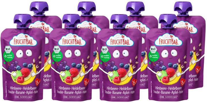 Produktbild Fruchtbar Quetschbeutel Obst und Hafer 8x 100 g (800 g)