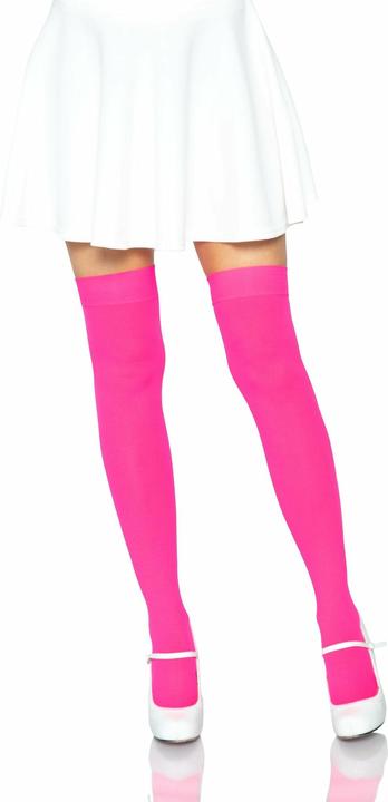 Actual product image Leg Avenue Nylon Thigh Highs Neon Pink