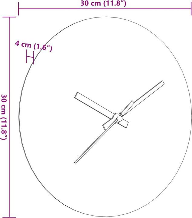 Image du produit VidaXL Horloge murale avec échelle et aiguilles lumineuses Ø30 cm (30 cm)