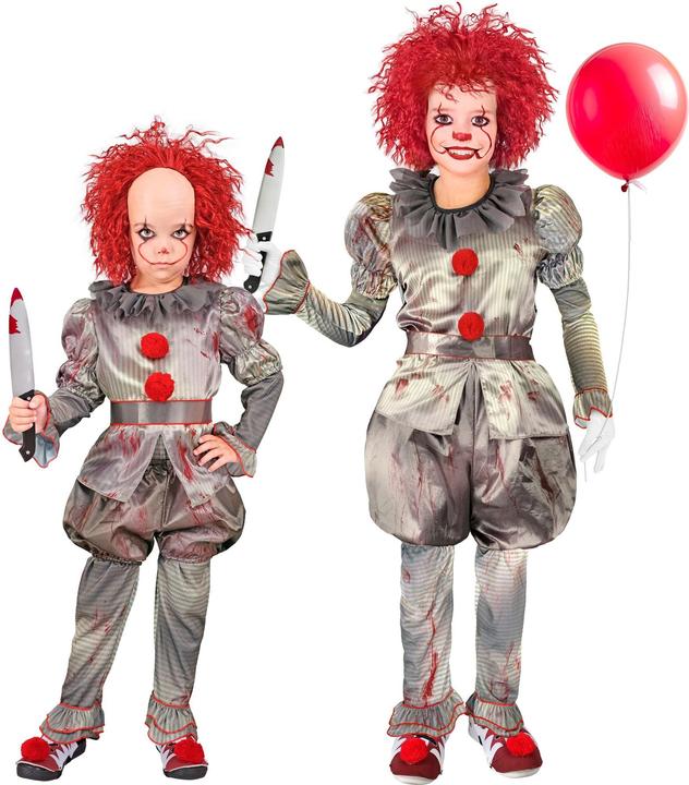 Image du produit Widmann chemise de clown tueur, pantalon, short, ceinture, surchaussures Costume enfant (140)
