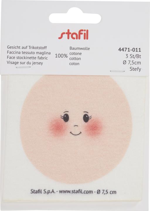 Produktbild Stafil Gesicht auf Trikotstoff "Stefy", 3 Stück