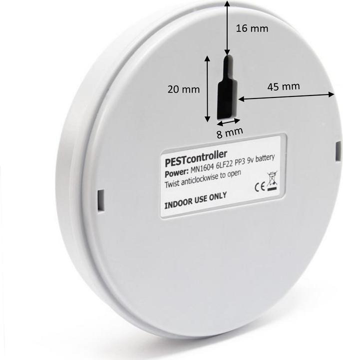 Actual product image Wiltec Pestcontroller Ultrasonic Mouse Deterrent for 100m² Indoors, also Rat Deterrent Mice