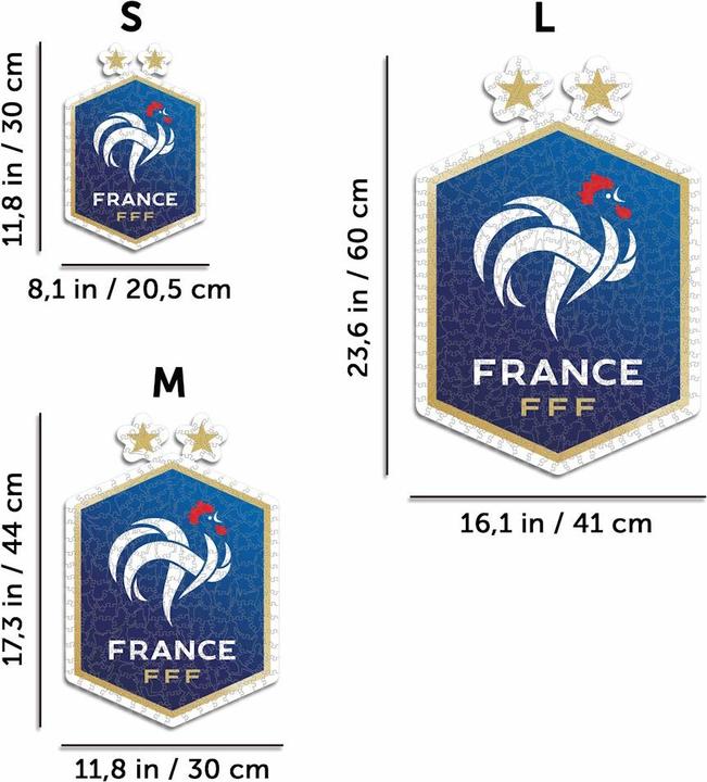 Actual product image Iconic FFF French National Football Team - Logo - Wooden Puzzle Size L (500 pieces) (500 pieces)