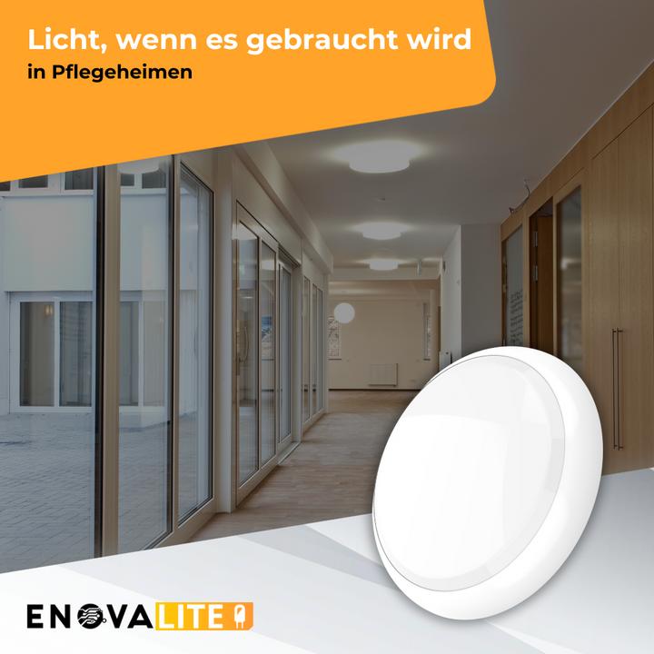 Actual product image Enovalite LED-Notstrom Deckenleuchte, mit Bewegungsmelder, 8 h Notlicht und Gruppensteuerungsfunktion (1800 lm)