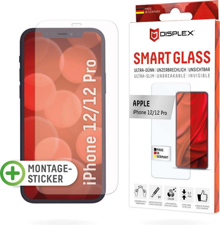 Actual product image Displex Smart Glass, Displayschutzfolie (1 Piece, Realme 12 Pro+, Apple iPhone 12)
