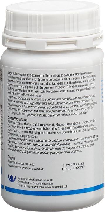 Valori nutrizionali e ingredienti Burgerstein probase (300 Pezzo/i, Pillole, 320 g)