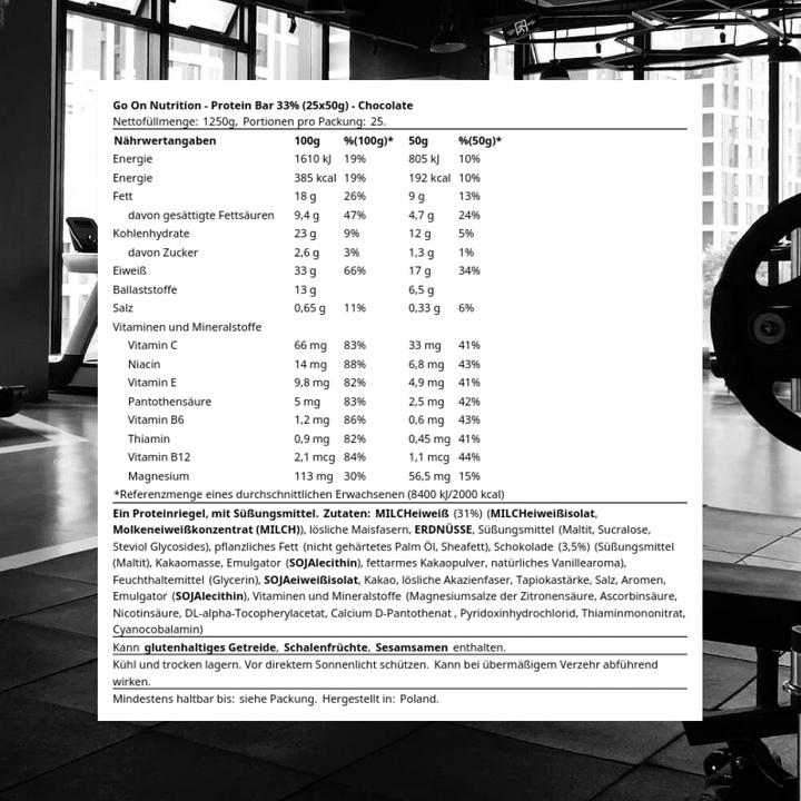 Produktbild Go On Nutrition Protein Bar 33% (Schokolade, 1 Stk., 1400 g)