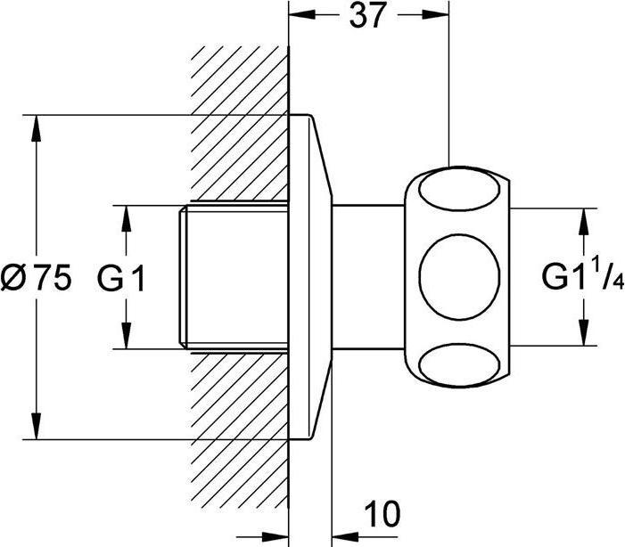 Immagine prodotto Grohe Dado diritto di connessione 1 1/4inchx1inch maschio cromato