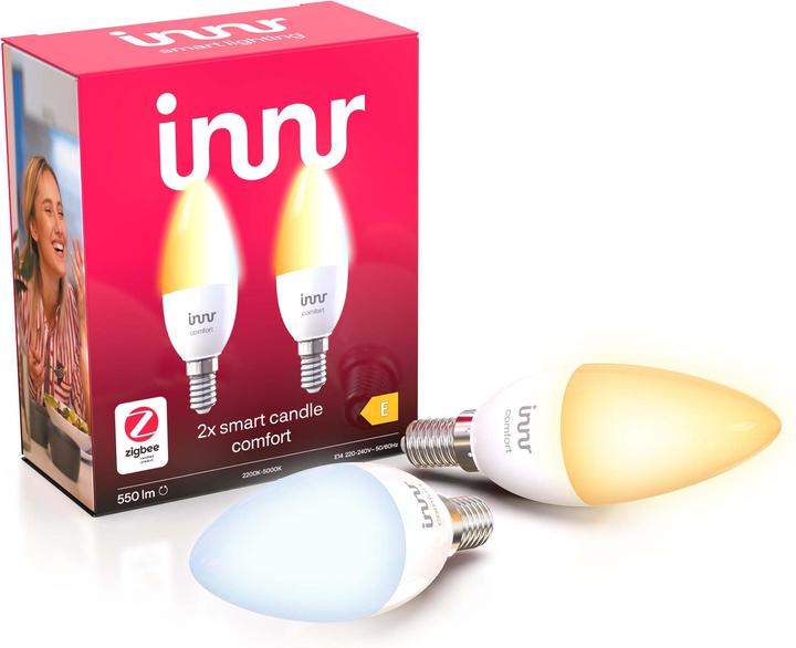 Actual product image Innr Smart Candle RB 249 T-2 comfort (zigbee 3.0) 2-pack (E14, 550 lm, 2 x, E)
