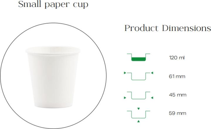 Produktbild TeCup Pappbecher, Trinkbecher, Heissgetränk, Kaffeebecher 4 oz (120 ml) (200 x)