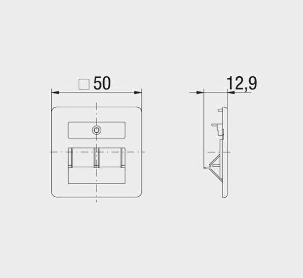 Actual product image Rutenbeck 13510003 - White - Acrylonitrile butadiene styrene (ABS) - - 50 mm - 50 mm - 1.3 cm