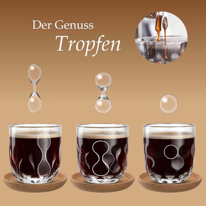 Actual product image Leonardo Cappuccino Becher Gocce mit Untersetzer 220 ml (220 ml, 3 x)