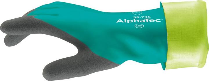 Produktbild Ansell Chemikalienhandschuhe AlphaTec 58-735 Grösse 10 grün EN 388, EN 374 PSA-Kategorie III (10)