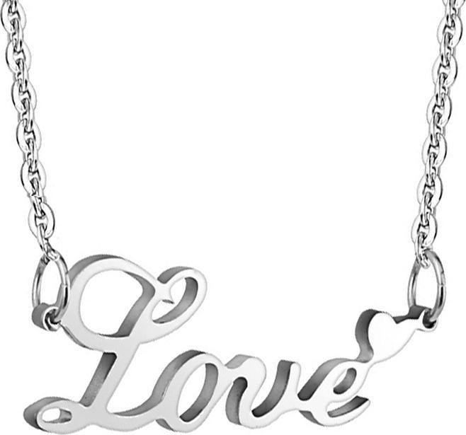 Produktbild Star Piercing Kette silber Anhänger Love silber (Chirurgenstahl 316L, ohne Messing)