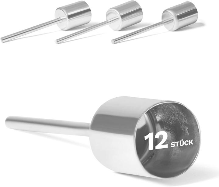 Actual product image Novaliv 12x Stick Candle Holder silver I Candle Pick 10 x 2,5 cm Candle Pin Advent Wreath Decoration I