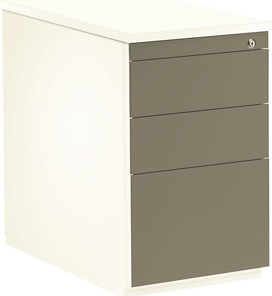 Produktbild Mauser Schubladencontainer,720x800mm, 2xMaterialschub, Hängeregistratur, weiss/grau/weiss