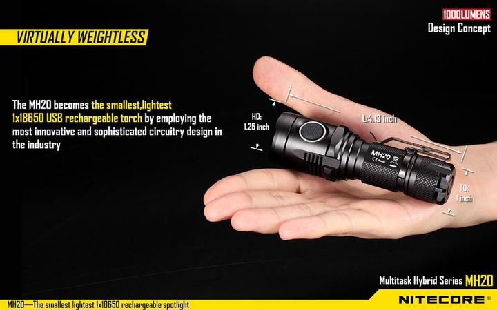 Produktbild Nitecore MH20 Neutral White (10.50 cm, 1000 lm)