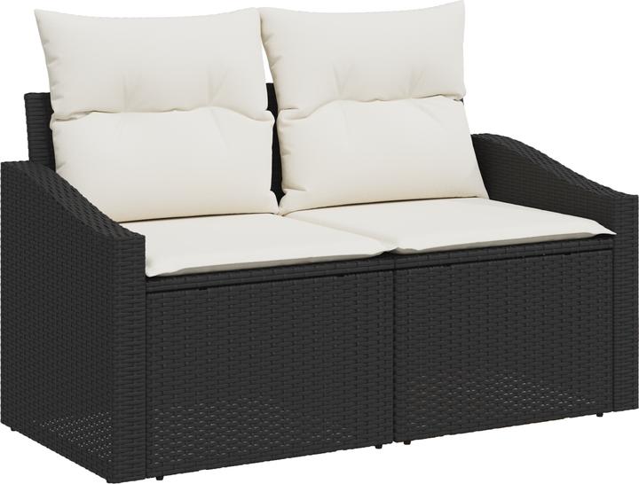Actual product image VidaXL 6-piece garden sofa set with cushions black poly rattan