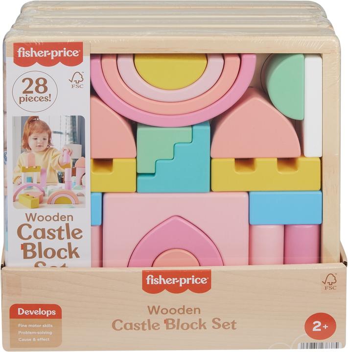 Fisher-Price Blocchi da costruzione in legno del castello delle fiabe