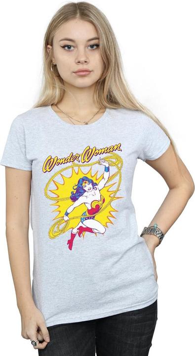 Actual product image Womens/Ladies Wonder Woman Leap Cotton T-Shirt (XL)