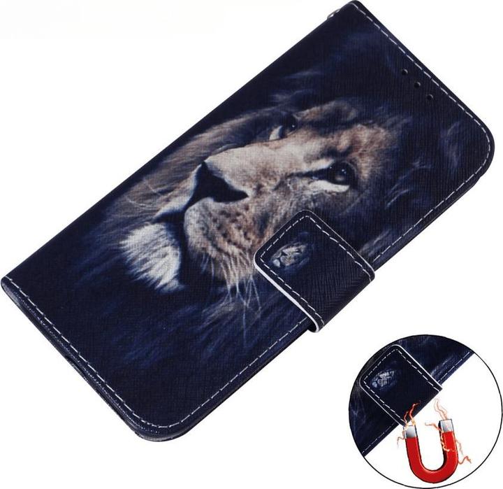 Actual product image Cover-Discount Google Pixel 7a - Leather cover lion (Google Pixel 7a)