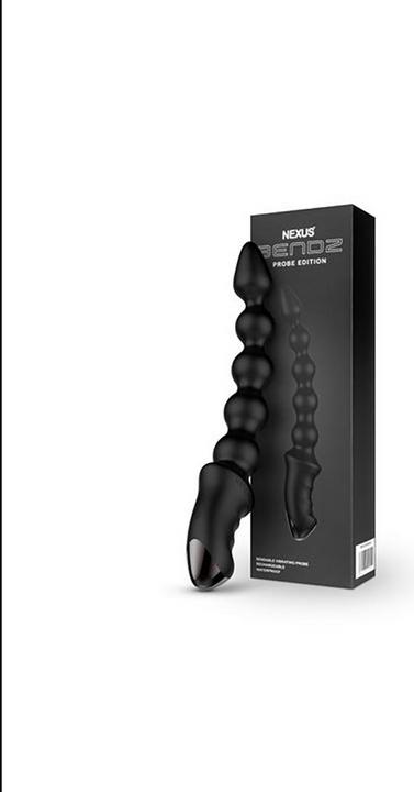 Actual product image Nexus Bendz Bendable Vibrator Anal Probe Edition Black