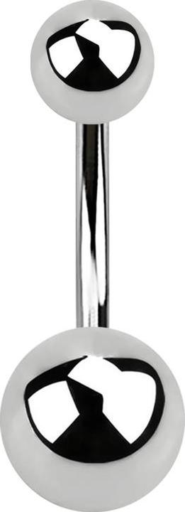 Produktbild Star Piercing Banane silber mit zwei Kugeln (ohne Messing, Chirurgenstahl 316L)