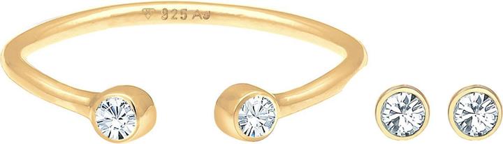 Produktbild Elli Kristall Ohrstecker, Kristall Ring, Schmuckset (925er Sterling Silber)