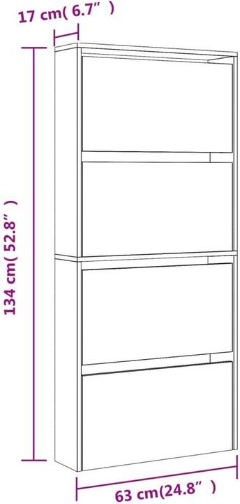 Actual product image VidaXL Thatcher (63 x 17 x 134 cm)