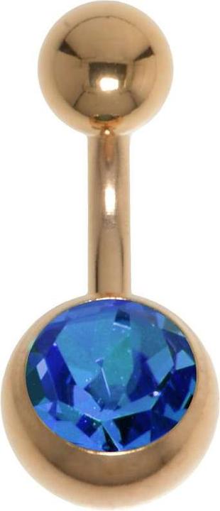 Produktbild Bijouteria Bauchpiercing (Chirurgenstahl 316L, PVD Beschichtung (goldfarbig), Premium Kristall)