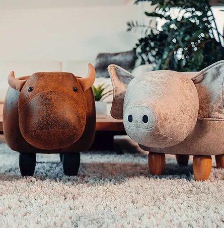 Immagine prodotto Zoosy Sgabello per bambini Mucca Bruna Marrone (Poltrona per bambini)