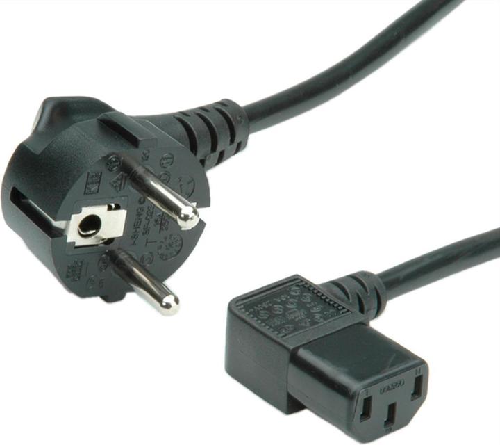 Actual product image Value Mains cable, angled IEC socket 1.8m (1.80 m)