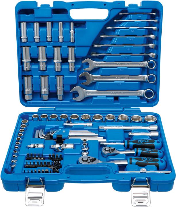Produktbild BGS Steckschlüssel-Satz Sechskant Antrieb 6,3 mm (1/4") / 10 mm (3/8") Zollgrössen 92-tlg.