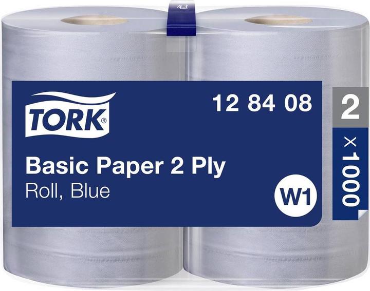 Produktbild Tork Standard-Papierwischtücher, Rolle Blau W1 128408 (2 x)