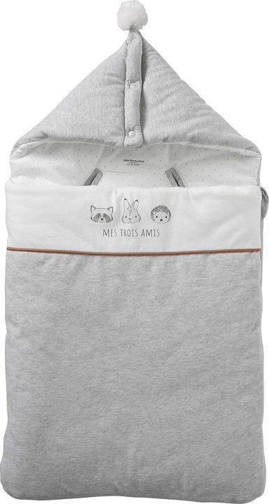 Gris clair moucheté, blanc laineux