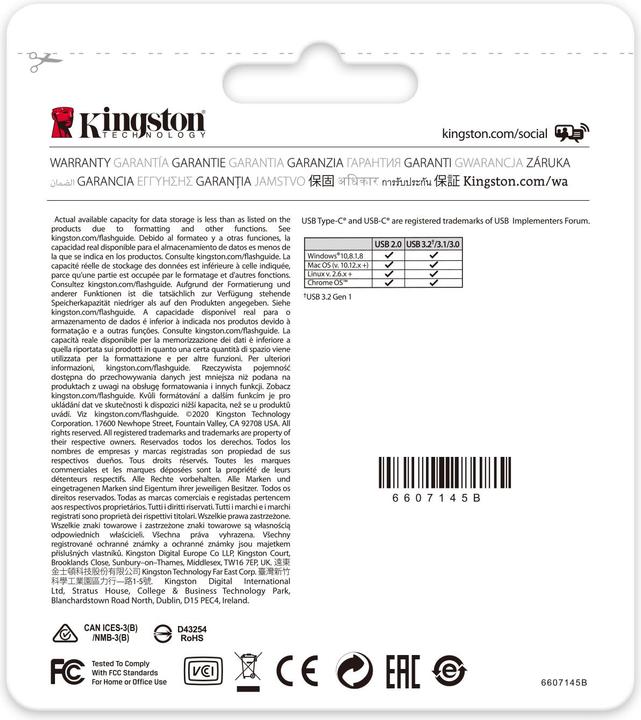 Actual product image Kingston DataTraveler 70 (64 GB, USB-C, USB 3.2)