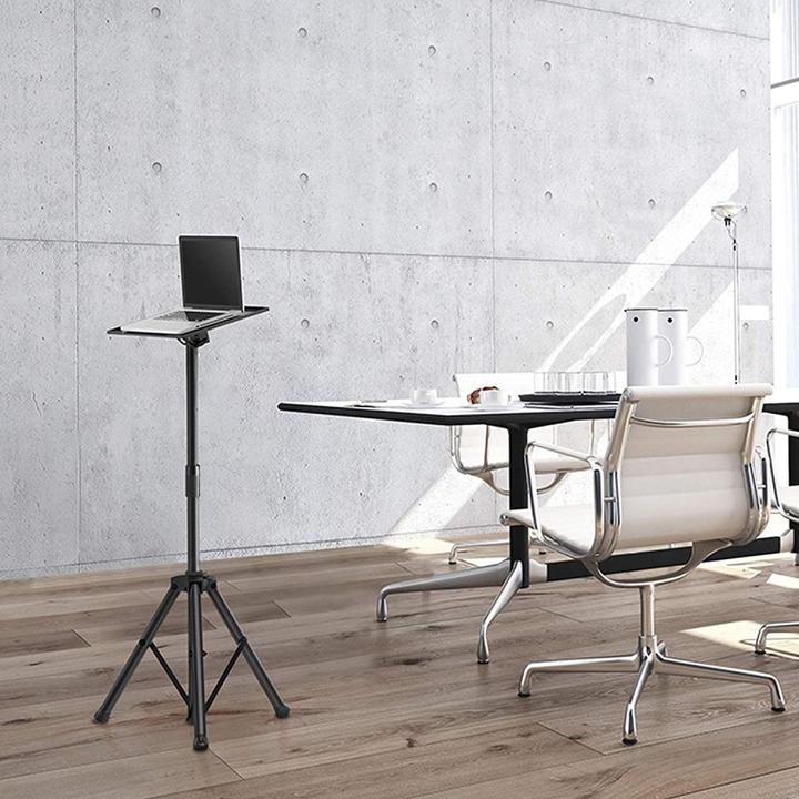 Produktbild Techly tripod for notebook or projector black height adjustable 70-120cm shelf 40x30cm load max. 8kg