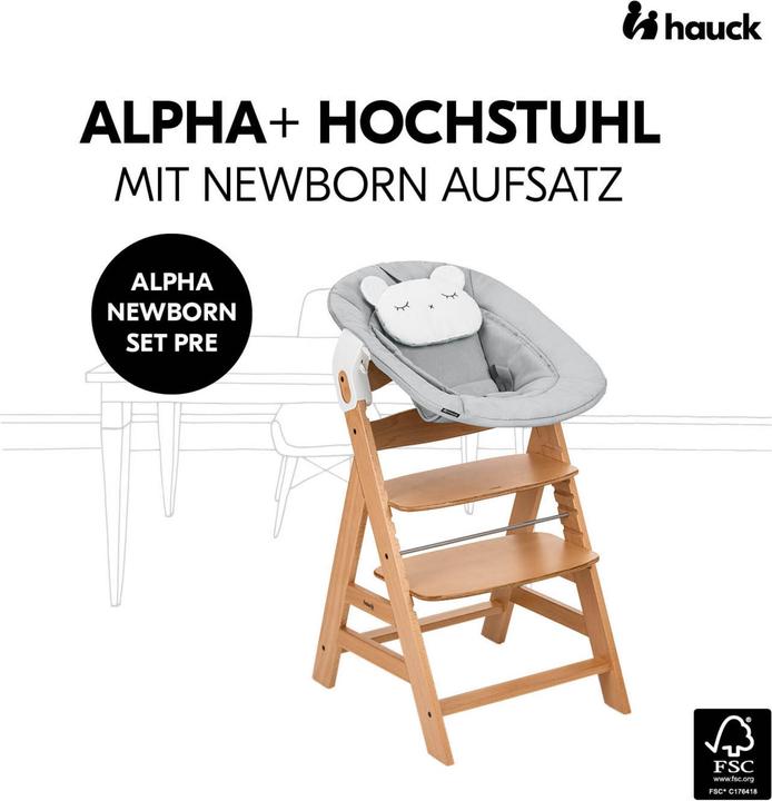 Produktbild Hauck Alpha Newborn Set Pre Nature Grey (Hochstuhl)