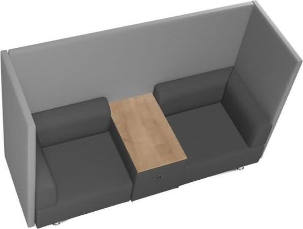 Produktbild Rocada 2-Sitzer Besprechungsecke Soft Seating schwarz, grau grau Stoff